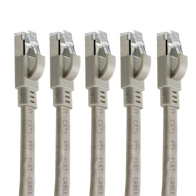 Cabo Patch Ethernet CAT6 Plano FTP - Cabo de Rede LAN Blindado com Bota para Roteador, Switch, Uso em Data Center