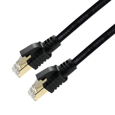 CAT8 Cable Ethernet blindado -Cable LAN S/FTP de alta velocidade com conectores RJ45 revestidos de cobre para Data Center, Server, Gaming