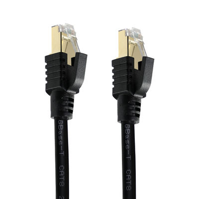 CAT8 Cable Ethernet blindado -Cable LAN S/FTP de alta velocidade com conectores RJ45 revestidos de cobre para Data Center, Server, Gaming