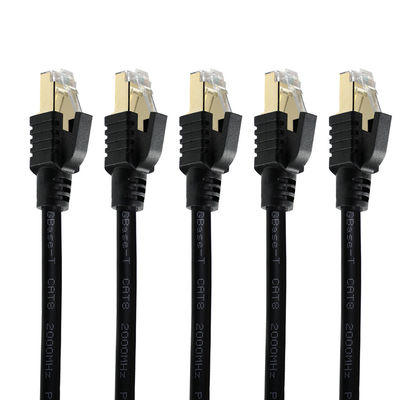 CAT8 Cable Ethernet blindado -Cable LAN S/FTP de alta velocidade com conectores RJ45 revestidos de cobre para Data Center, Server, Gaming