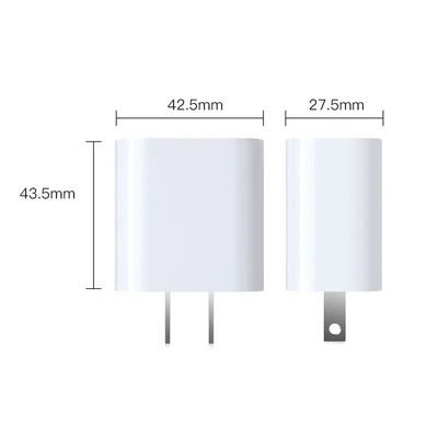 Carregador de parede de 2 pinos dos EUA 30W com duas portas – Adaptador de energia com saída USB-C e USB-A para carregamento rápido de telefone, tablet, câmera