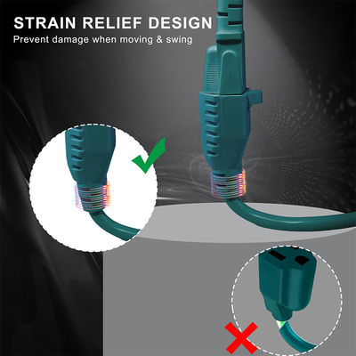 Direito NEMA5-15P Homem para Mulher 5-15R Socket Verde Cordão de Extensão USA 3Pin Plug