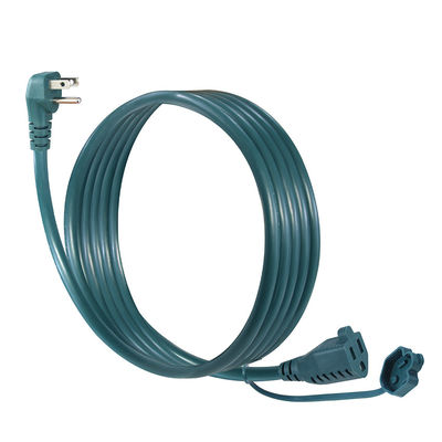 90 graus Plug plano NEMA5-15P para 5-15R cabo de extensão exterior 3Prong homem para mulher