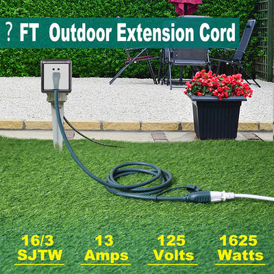 90 graus Plug plano NEMA5-15P para 5-15R cabo de extensão exterior 3Prong homem para mulher