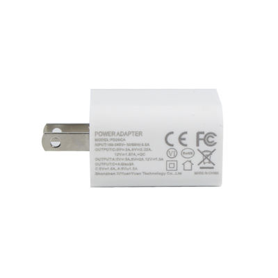 Carregador de parede USB de 20W com duas portas e pinos US – Adaptador de energia de carregamento rápido Tipo-C e USB-A para telefone, tablet, câmera