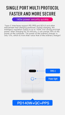 Carregador de parede USB-C de alta potência EU de 2 pinos 140W – Adaptador de carregamento rápido Type-C para laptop, tablet, Steam Deck, MacBook, uso em viagens
