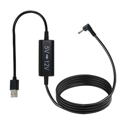 Cabo de alimentação USB para DC em ângulo reto de 5V a 12V - Adaptador de aumento de tensão para roteador, fita LED, câmera, ventilador