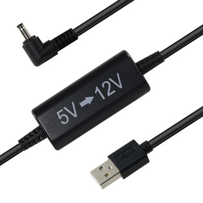 Cabo de alimentação USB para DC em ângulo reto de 5V a 12V - Adaptador de aumento de tensão para roteador, fita LED, câmera, ventilador