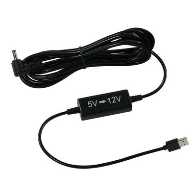 Cabo de alimentação USB para DC em ângulo reto de 5V a 12V - Adaptador de aumento de tensão para roteador, fita LED, câmera, ventilador