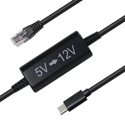 USB-C para RJ45 Injector de energia Cable -5V para 12V Step-Up Ethernet Adaptador para câmera IP, ponto de acesso, dispositivo IoT