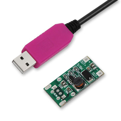 USB para DC 5V a 12V cabo de alimentação Step-Up com transparente azul/branco/rosa Shell- Adaptador de impulso para roteador, LED, dispositivo IoT