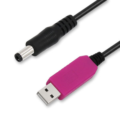 USB para DC 5V a 12V cabo de alimentação Step-Up com transparente azul/branco/rosa Shell- Adaptador de impulso para roteador, LED, dispositivo IoT
