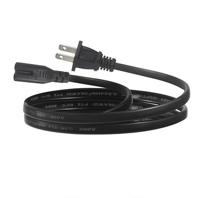 Cabo de alimentação NEMA 1-15P para IEC C7 - Cabo de plugue plano para conector Figura-8 para laptop, DVD player, console de jogos, pequenos eletrodomésticos