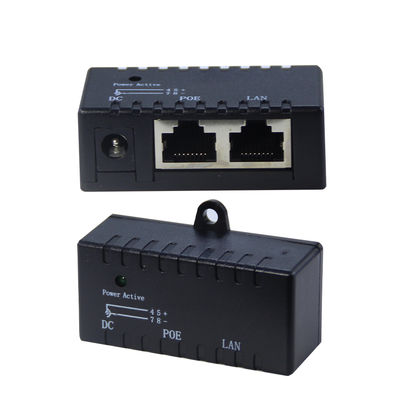 Injetor PoE ativo-48V Power Over Ethernet Adaptador IEEE 802.3af/at Compatível para câmeras IP, AP sem fio, telefones VoIP