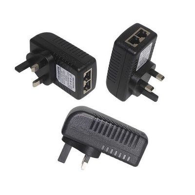 UK Plug PoE Injector Adaptador -48V Fornecimento de energia ativa via Ethernet para câmera IP, AP sem fio, telefone VoIP