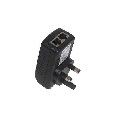 UK Plug PoE Injector Adaptador -48V Fornecimento de energia ativa via Ethernet para câmera IP, AP sem fio, telefone VoIP