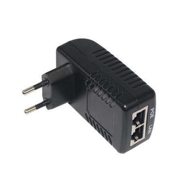 EU Plug PoE Injector- 48V Fornecimento de energia ativa através de Ethernet IEEE 802.3af/at para câmera IP, ponto de acesso sem fio, telefone VoIP
