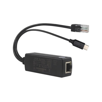 PoE Splitter com saída USB-C- 48V a 5V/9V/12V Power Over Ethernet Converter para tablet, telefone, Raspberry Pi, dispositivos USB-C