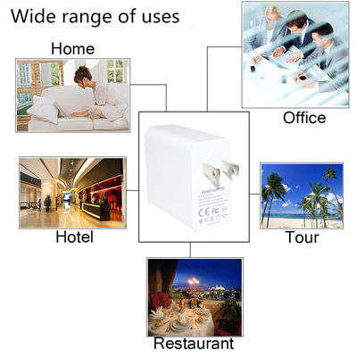US Plug 2-Port Wall Charger Adaptador de carregamento rápido de 45W com saída USB-C e USB-A para telefone, tablet, laptop, uso doméstico e de viagem
