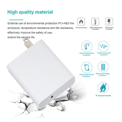 Carregador de parede rápido USB-C de 60W com conector de 2 pines para laptops e telefones