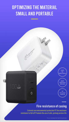 US Plug 100W Dual USB-C Wall Charger ️ Adaptador de carregamento rápido de 2 portas para computador portátil, tablet, telefone, dispositivos tipo-C (100 ️ entrada 240V)