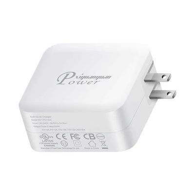 Carregador de Parede US 100W – Adaptador de Carregamento Rápido Dual USB-C & USB-A para Laptop, Tablet, Telefone, Uso em Viagens (Entrada 100–240V)