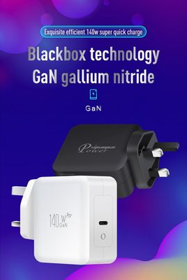 UK Plug 140W USB-C Wall Charger Adaptador de carregamento rápido de 2 pines de alta potência para computador portátil, tablet, dispositivos tipo-C (entrada de 240V)
