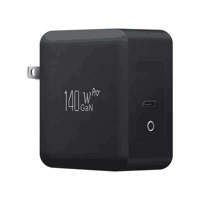 Carregador de parede US de 2 pinos com porta USB-C única, saída de alta velocidade de 140W, adaptador de carregamento rápido para laptop/celular