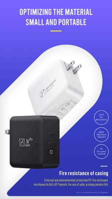 Carregador de parede US de 2 pinos com porta USB-C única, saída de alta velocidade de 140W, adaptador de carregamento rápido para laptop/celular