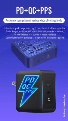 Carregador GaN USB-C de 140W com 2 pinos US para Laptop e Celular