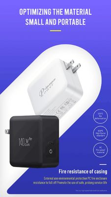 Carregador de parede de 2 pines com duas portas USB-C, saída de alta velocidade de 120W, adaptador de carregamento rápido para laptop / tablet