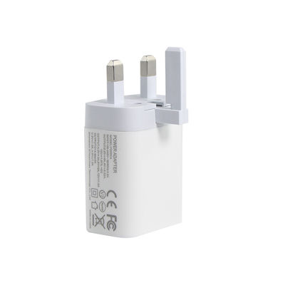 Carregador de parede de 2 pines do Reino Unido com portas USB-C e USB-A, saída de 20W, adaptador de energia compacto de duas portas para telefone / tablet