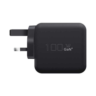UK / UE Carregador de parede de 2 pines com porta USB-C, adaptador de energia de saída de alta velocidade de 100W para laptop / tablet / telefone
