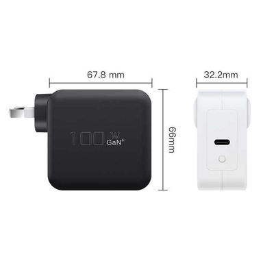 Carregador de parede AU 2-Pin USB-C, adaptador de energia tipo-C de saída de alta velocidade de 100W para laptop, tablet, dispositivo móvel