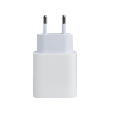 Carregador de parede de 2 pines da UE com portas USB-C e USB-A, adaptador de alimentação compacto de duas portas de 20W para carregamento de telefone e tablet