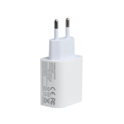 Carregador de parede de 2 pines da UE com portas USB-C e USB-A, adaptador de alimentação compacto de duas portas de 20W para carregamento de telefone e tablet