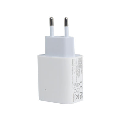 Carregador de parede de 2 pines da UE com portas USB-C e USB-A, adaptador de alimentação compacto de duas portas de 20W para carregamento de telefone e tablet