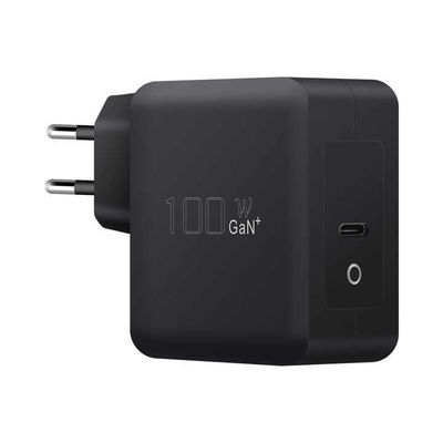 Carregador de parede USB-C EU de 2 pinos, Adaptador de energia Tipo-C de alta velocidade de 100W para laptop, tablet e dispositivos móveis