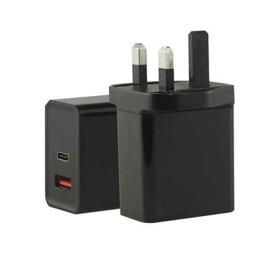 Carregador de parede USB-C e USB-A de 2 pinos da UE, adaptador de energia de 45W com duas portas para laptop, tablet e smartphone