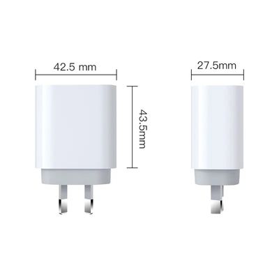 Carregador de parede AU 2-Pin USB-C, adaptador de alimentação tipo-C rápido de 30W para smartphones, tablets e laptops pequenos