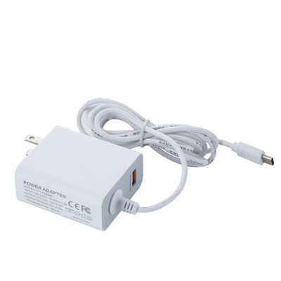 Carregador de parede USB-C 60W US com cabo fixo, Adaptador de energia Type-C de alta velocidade para smartphones, tablets e laptops