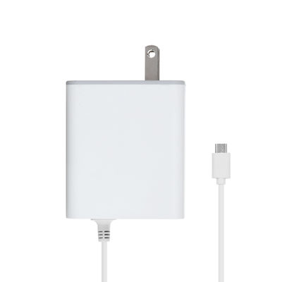 Carregador de parede USB-C 60W US com cabo fixo, Adaptador de energia Type-C de alta velocidade para smartphones, tablets e laptops