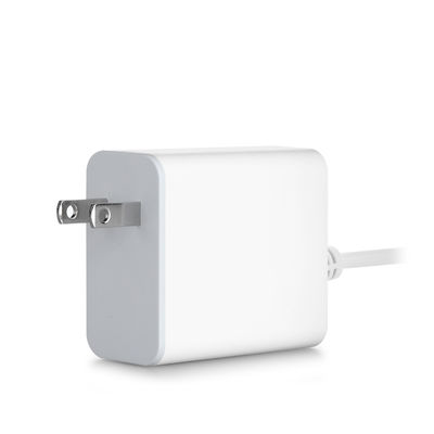 Carregador de parede USB-C 60W US com cabo fixo, Adaptador de energia Type-C de alta velocidade para smartphones, tablets e laptops