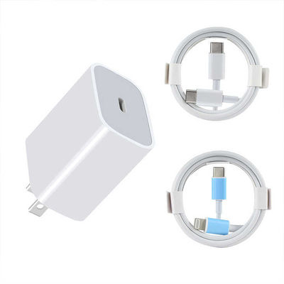 Carregador de parede USB-C e USB-A US de 20W com cabo, Adaptador de energia de carregamento rápido para smartphones e tablets