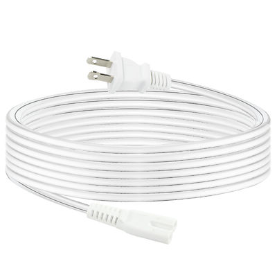 QIUCABLE TV Power Cord - 2Pack 10FT 2 Prong Non-Polarized Plug NEMA 1-15P para C7 Figura 8 Corda de substituição de alimentação (B0D7RKLTSJ)