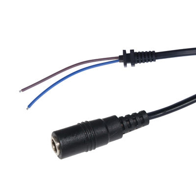 Conector de barril feminino DC para cabo pigtail de fio estriado - 12V 2.1mm x 5.5mm cabo de alimentação para CCTV, LED, projetos DIY