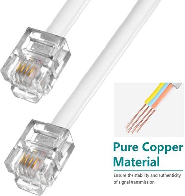 RJ11 cabo de extensão telefônica 10ft 20ft 30ft para telefones fixos modems