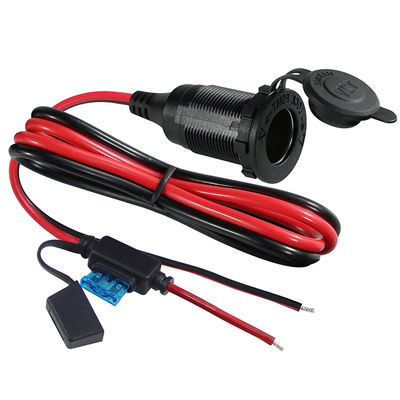 12V 24V Socket do isqueiro de cigarro para cabo de fio de lata com fusível em linha