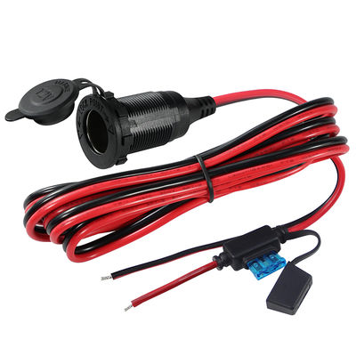 12V 24V Socket do isqueiro de cigarro para cabo de fio de lata com fusível em linha