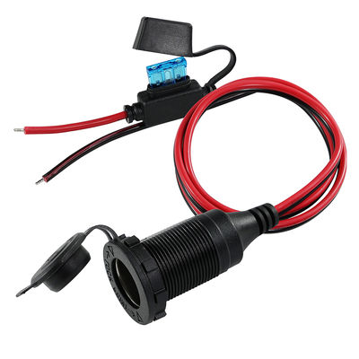 12V 24V Socket do isqueiro de cigarro para cabo de fio de lata com fusível em linha
